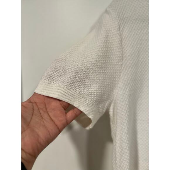 Michael Kors Men’s Linen Cotton Minimalist Summer Polo Shirt Medium White - Picture 5 of 7